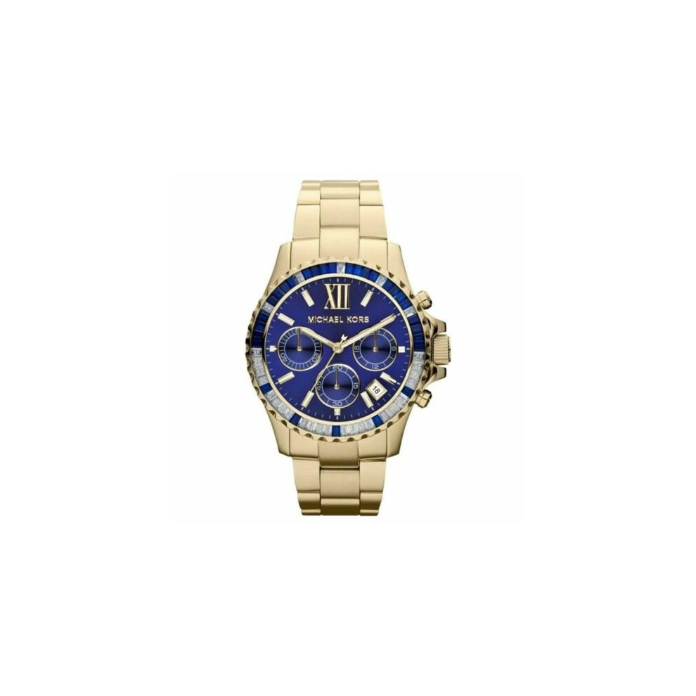 Michael Kors Everest Chronograph Navy Blue Dial Gold-tone Ladies Watch MK5754