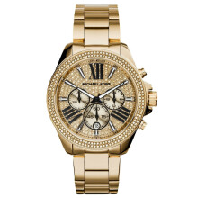 Michael Kors Wren Kristall Pave Rundes Zifferblatt Chrono Design Damenuhr MK6095
