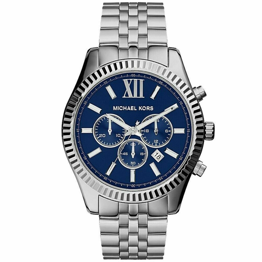 Michael Kors Lexington Men's WatchÂ¦Chronograph Blue DialÂ¦Bracelet StrapÂ¦MK8280