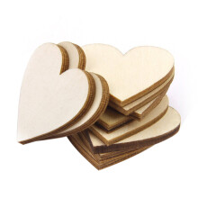 TRIXES Pack of 100 Rustic Wood Chip Hearts for Decoration and Crafts