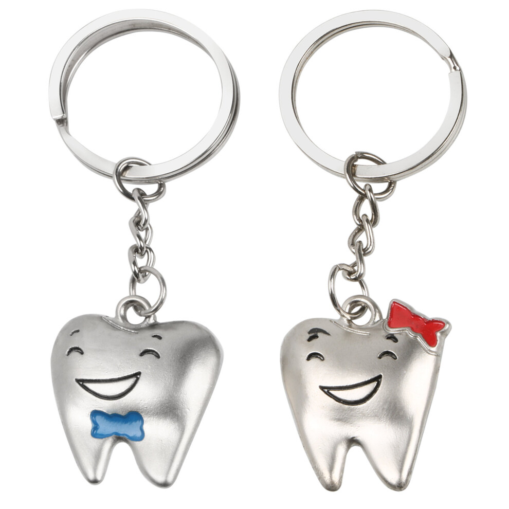 TRIXES Silver His And Hers Teeth Keyrings