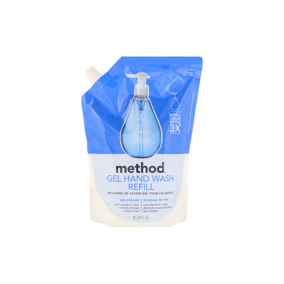 Method, Gel Hand Wash Refill, Sea Minerals, 34 fl oz (1 l)