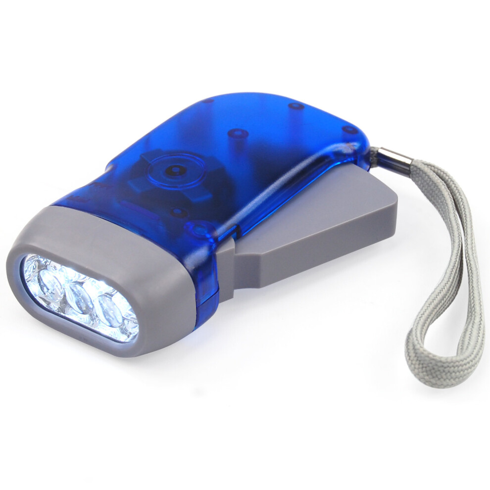 DIGIFLEX Hand Press No Battery Wind Crank 3 Led Flashlight Torch for Survival Camping