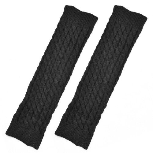 Black Leg Warmers Crochet Knee High Winter