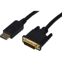 Cable DisplayPort de doble enlace DVI-D (M) a DisplayPort (M) 2 m moldeado, tornillos moleteados negros - DIGITUS