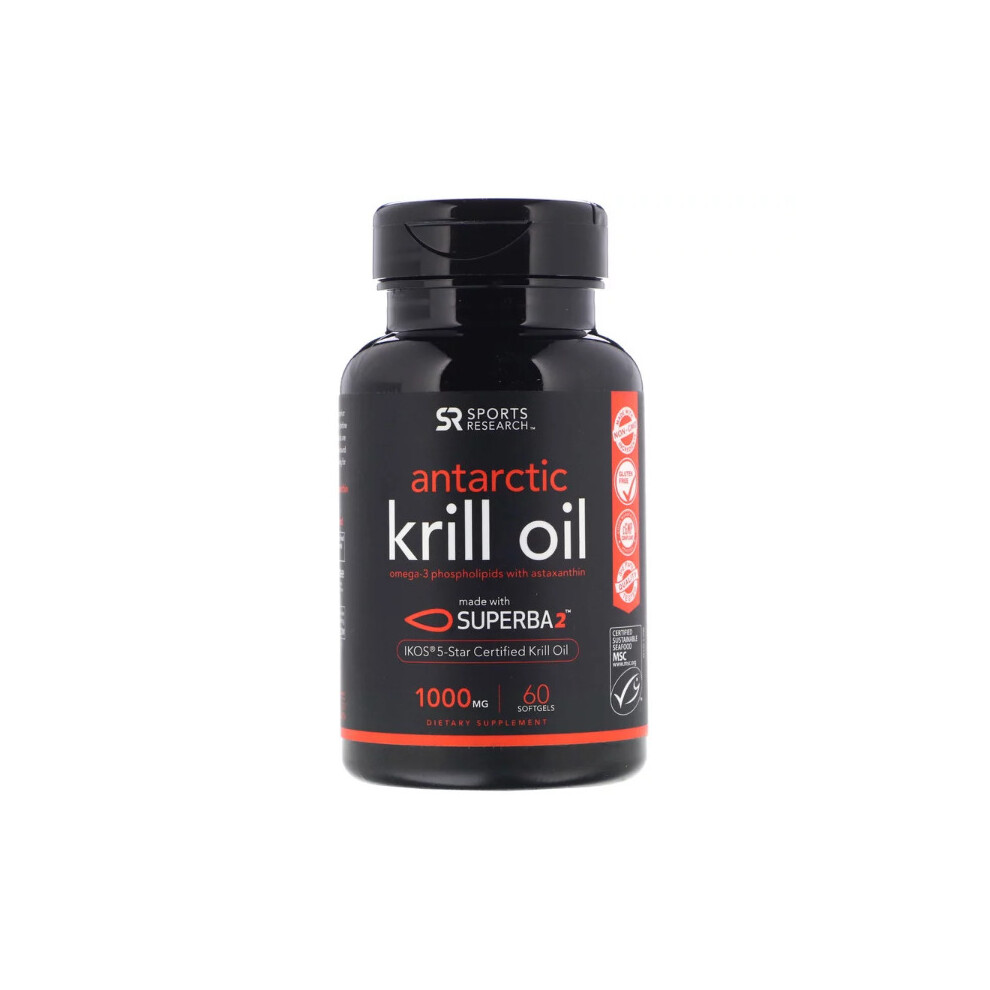 Sports Research, Antarctic Krill Oil with Astaxanthin, 60 softgels