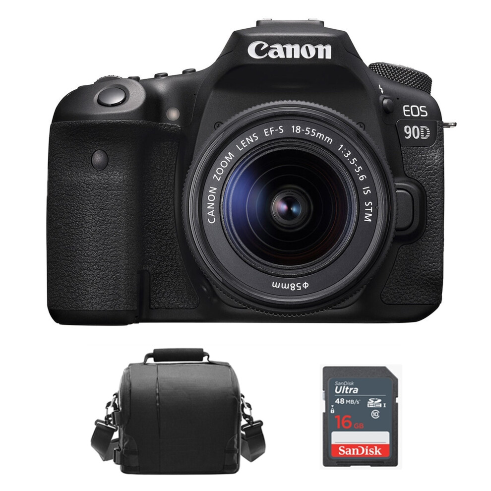 CANON EOS 90D KIT EF-S 18-55mm F3.5-5.6 IS STM + Bag + 16GB SD card