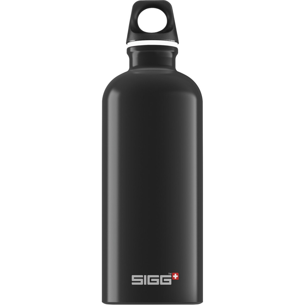 Sigg 600Ml Aluminium Traveller Leak Proof Water Bottle Black