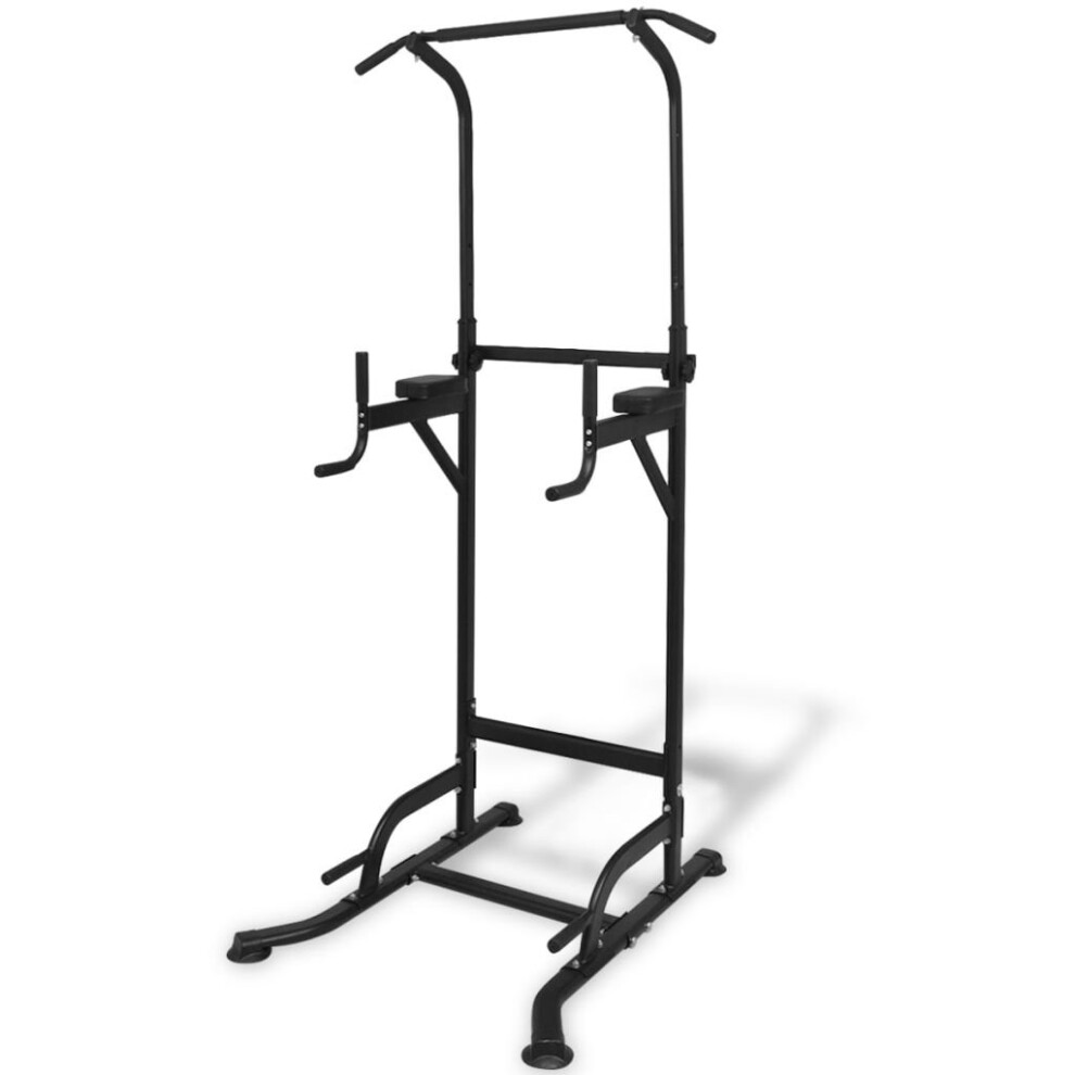 vidaXL Power Tower 182-235cm Dip Station Pull-Up Bar Weightlifting Machine