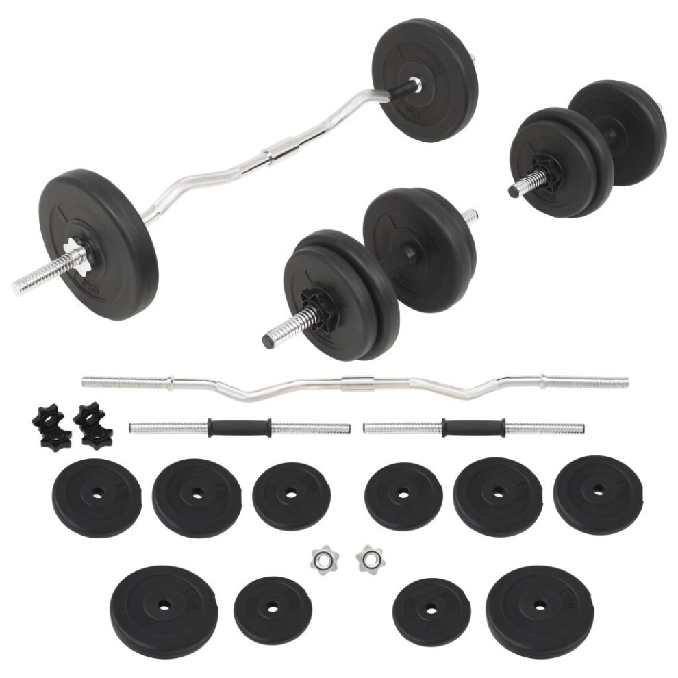 VidaXL Barbell & Dumbbell 30kg Weight Training Set