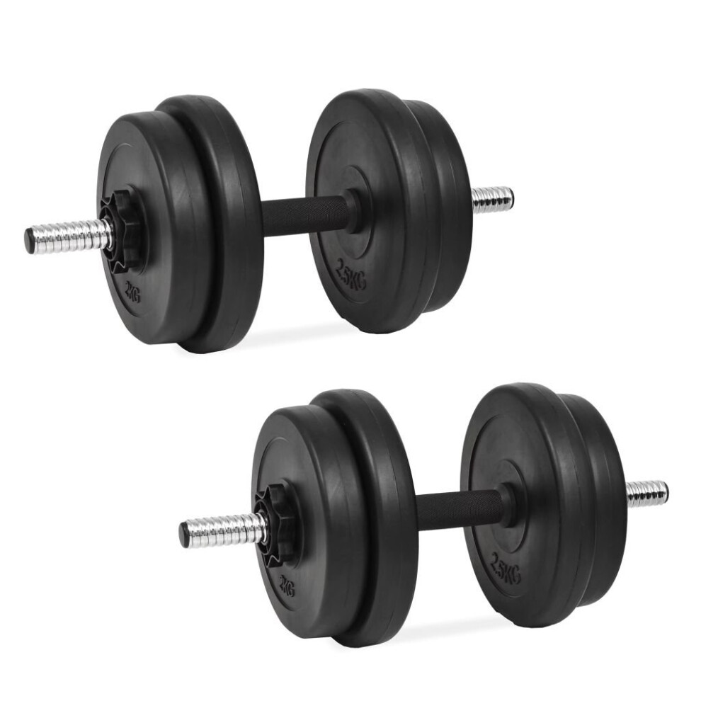 vidaXL 14pc 20kg Dumbbell Weight Training Set