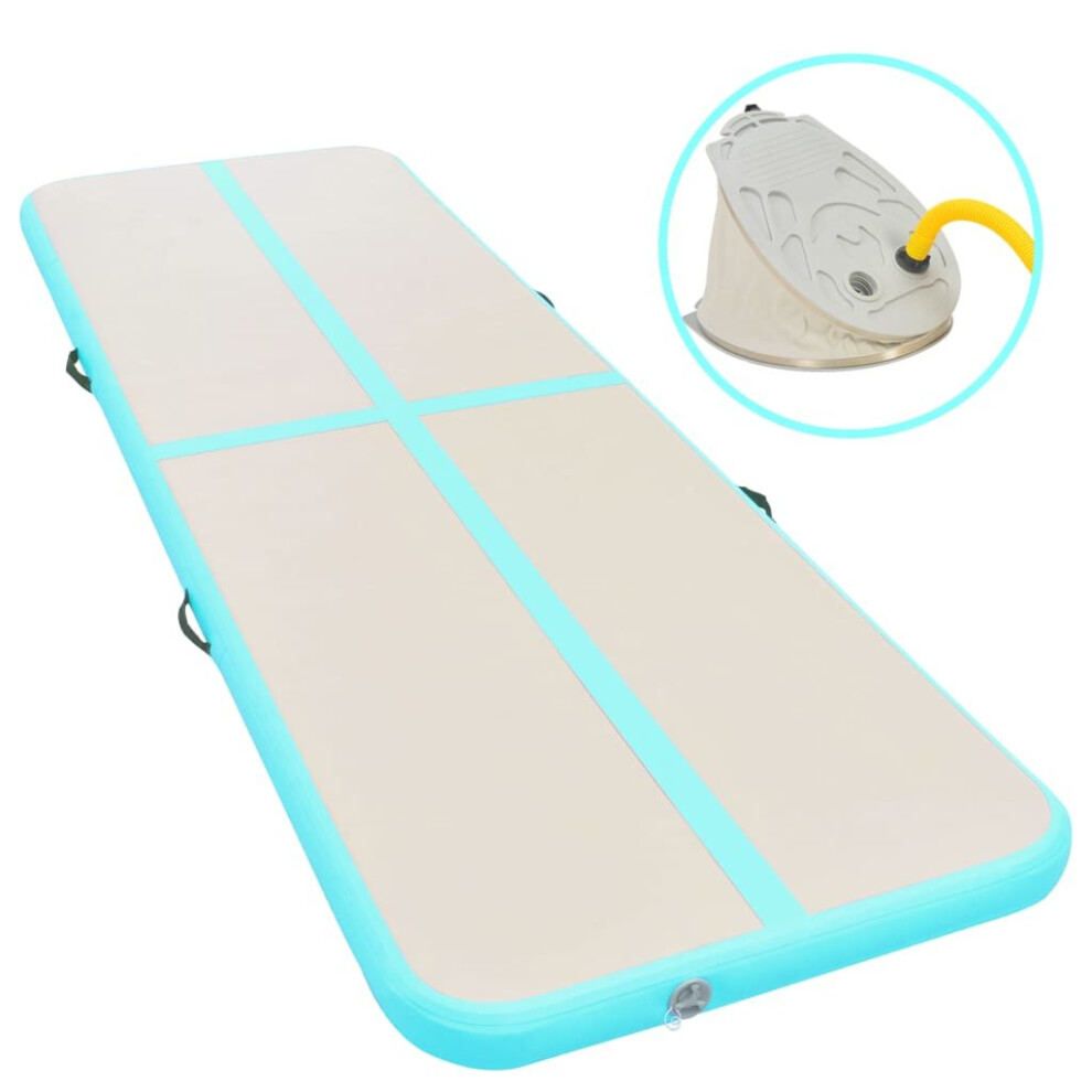 Vidaxl Inflatable Gymnastics Mat With Pump 600Cm Pvc Exercise Gym Carpet Green
