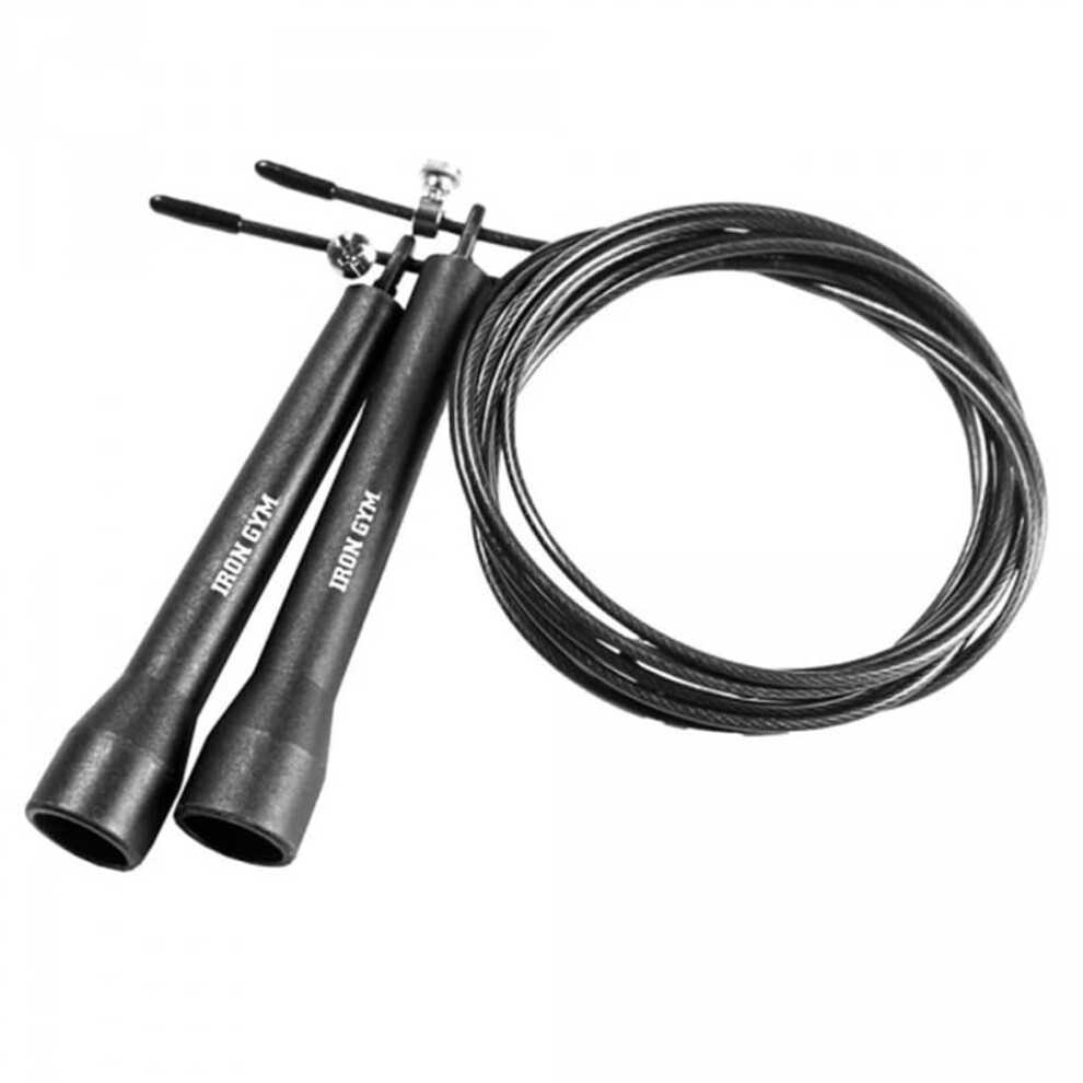 Iron Gym Speed Rope Black Plastic Skipping Jump Cable Exercise Fitness IRG017