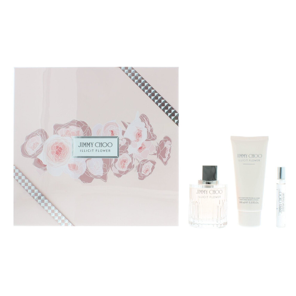 Jimmy Choo Illicit Flower Eau de Toilette 100ml & Body Lotion Gift Set For Her