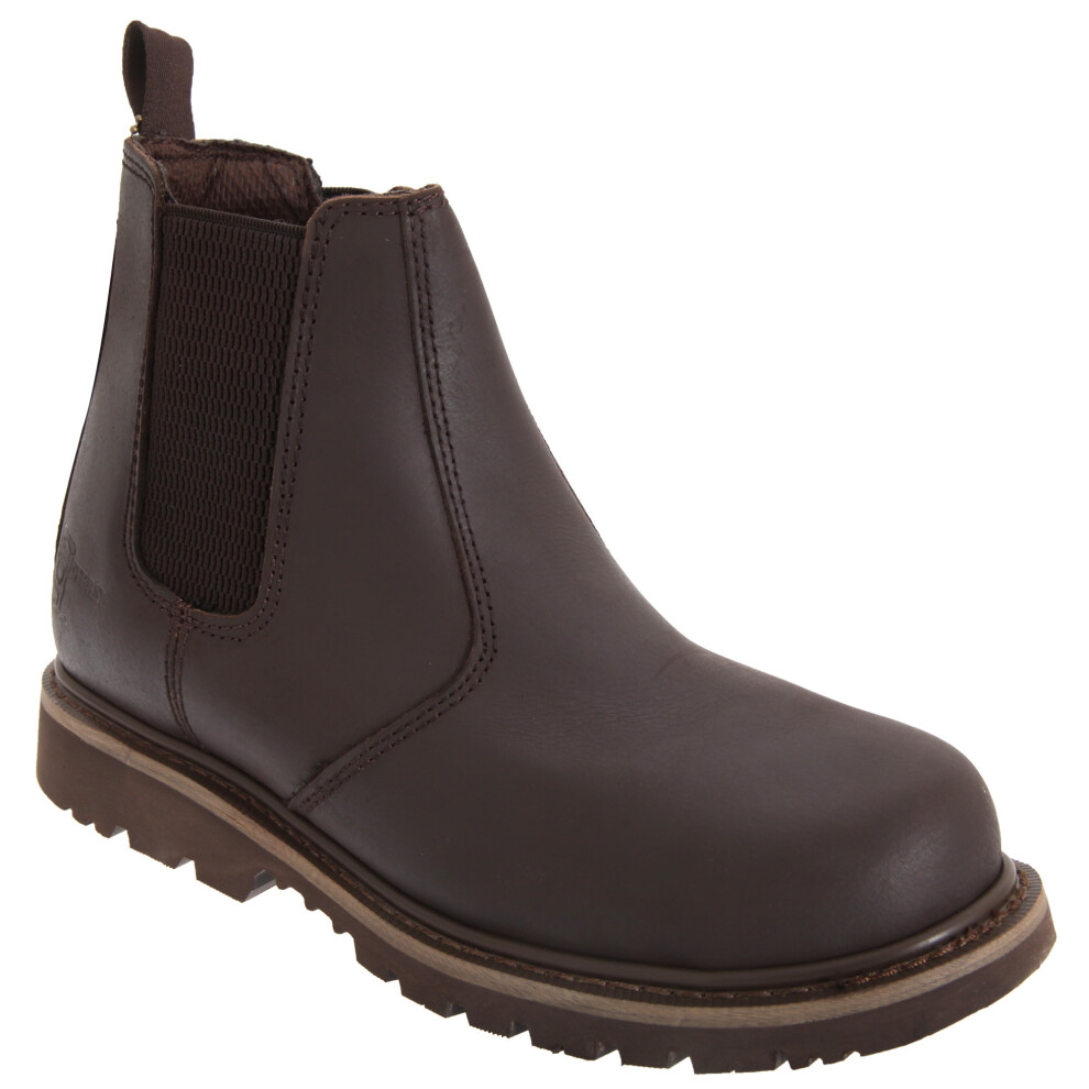 (12 Uk, Brown) Grafters Mens Safety Chelsea Boots 5050703179270