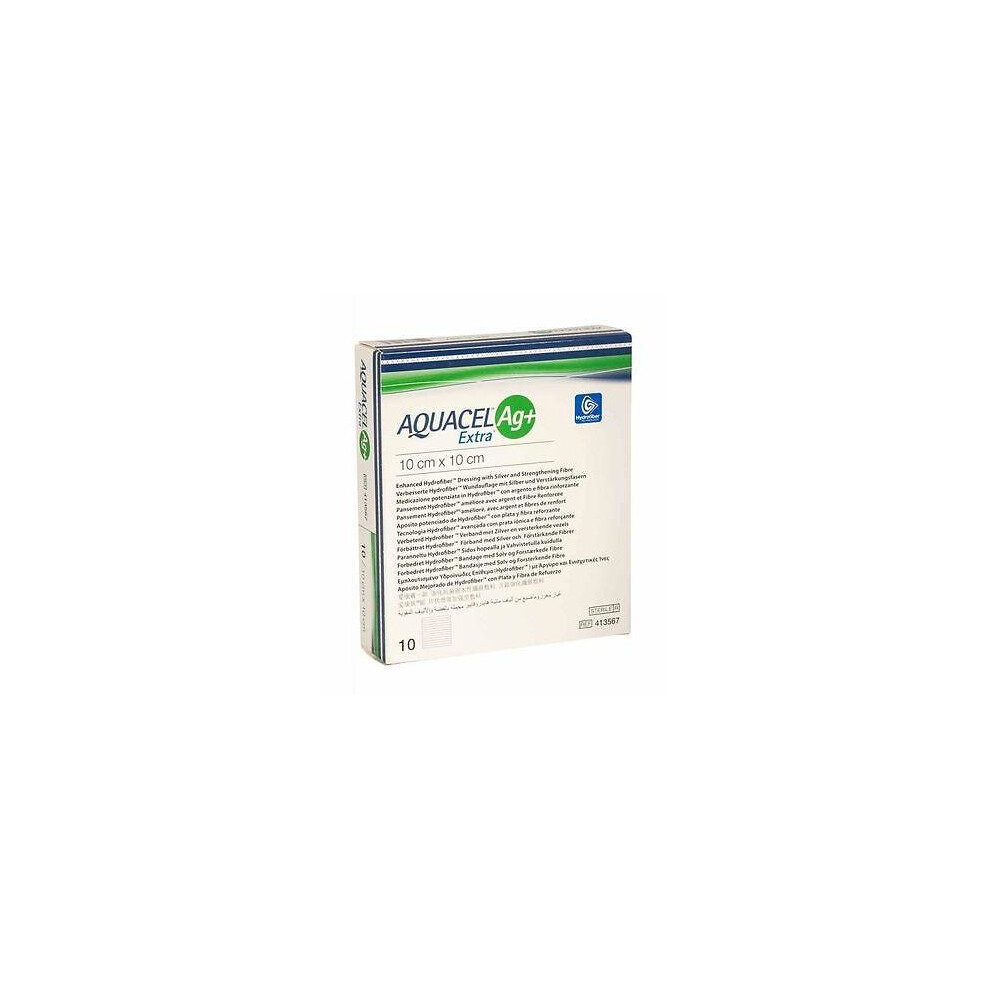 Convatec Aquacel Ag+ Extra Silver Hydrofiber Wound Dressing 10Cm X 10Cm X10