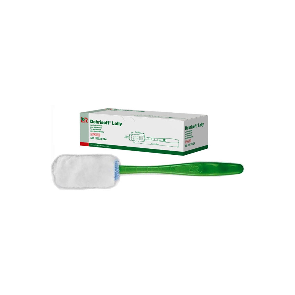 Debrisoft Lolly Rapid Wound Debridement Lifts/Binds Removes Debris 16cm x5