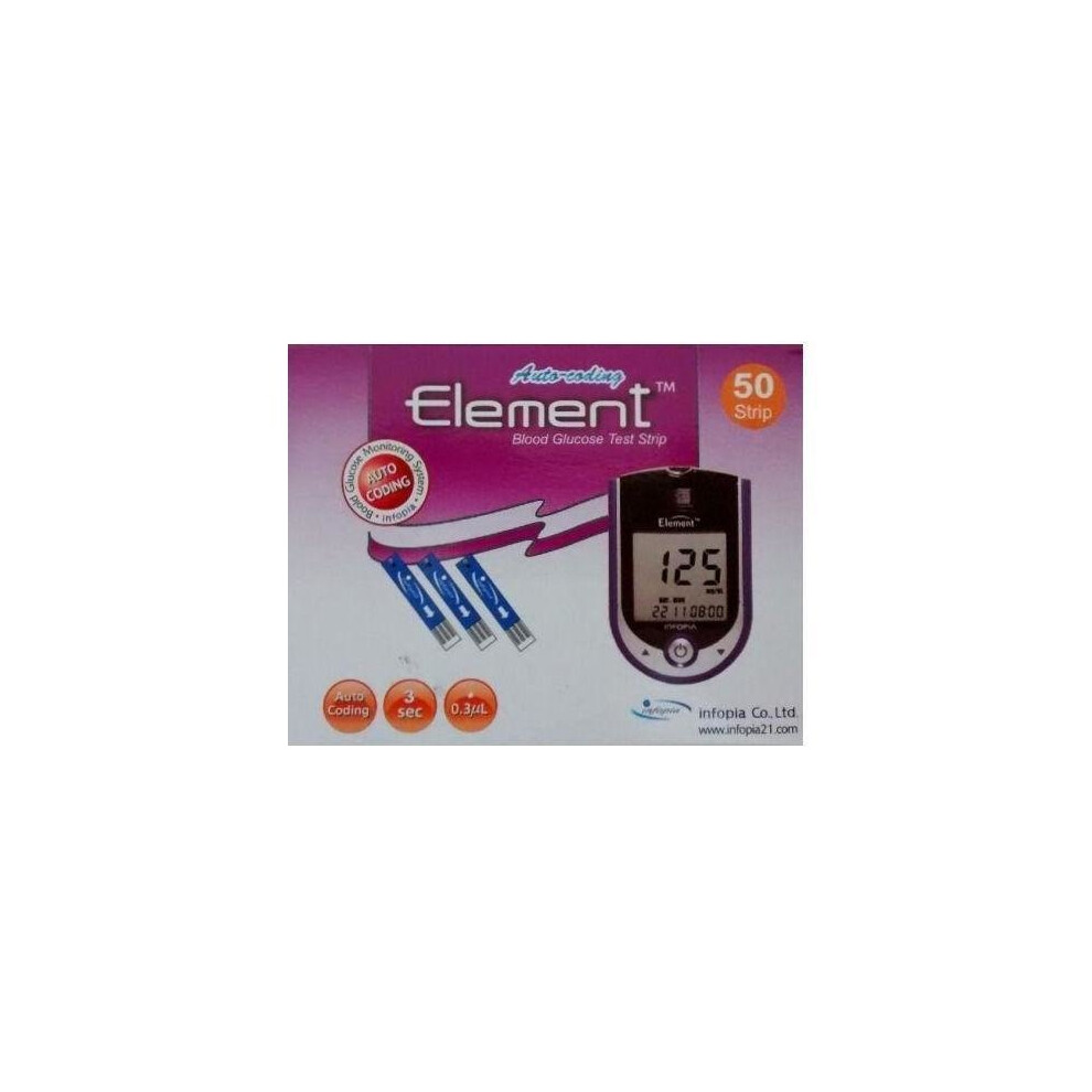 Neon Diagnostics Element Blood Glucose Test Strips X 50