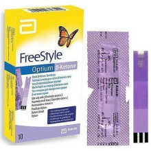 FreeStyle Optium Beta Ketone Test Strips (Pack 10) Diabetes Glucose Sugar Check