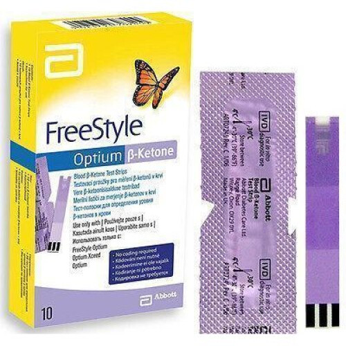 Abbott FreeStyle Optium Beta Ketone Test Strips (Pack 10) Diabetes Glucose Sugar Check