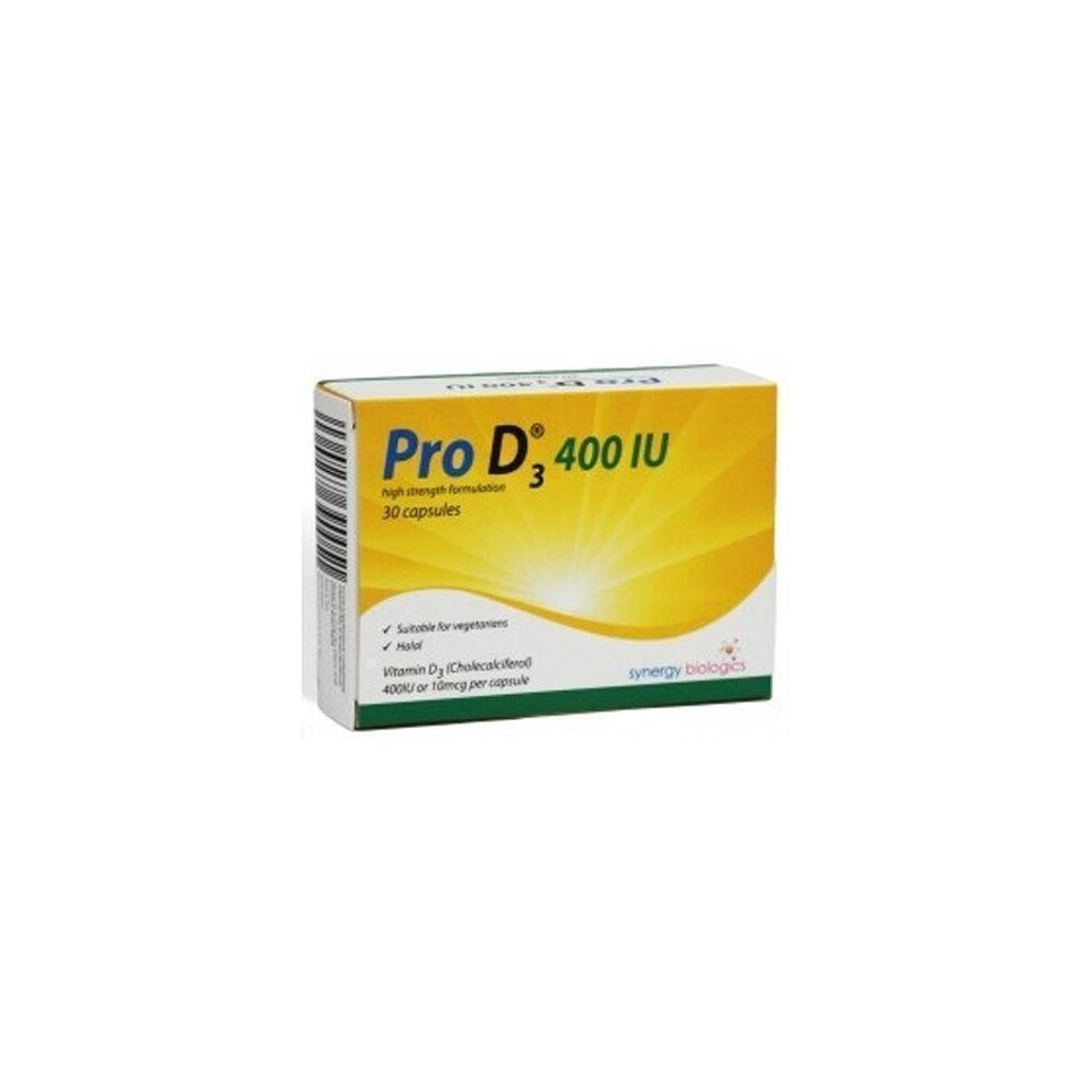 Synergy Biologics Pro D3 Vitamin D3 400Iu Capsules X 30