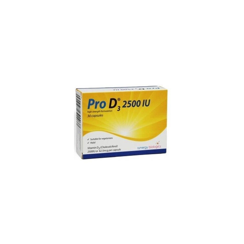 Synergy Biologics Pro D3 Vitamin D3 2500Iu Capsules X 30
