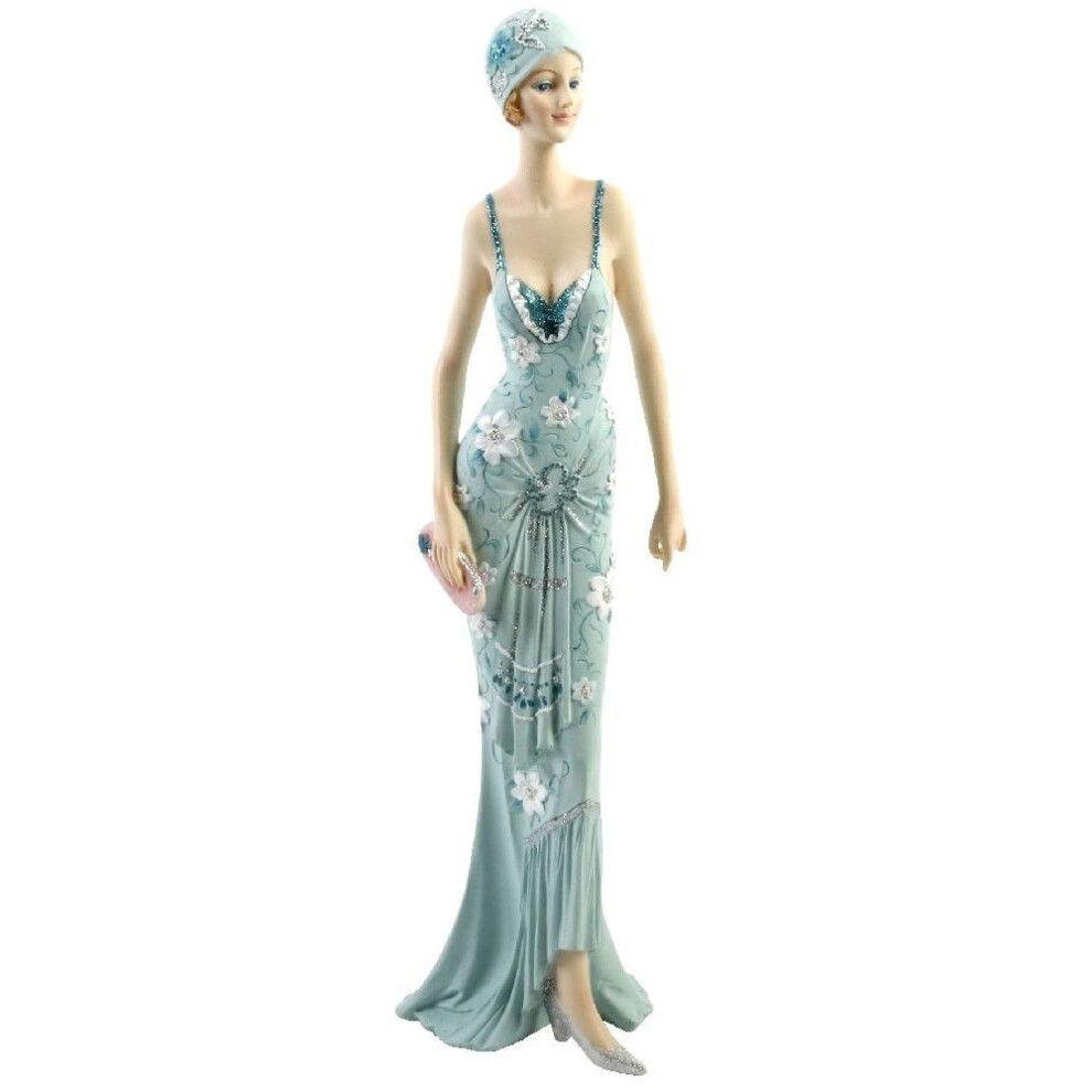 Broadway Belles Lady in Teal Dress Juliana Figure Ornament 31.5 cm