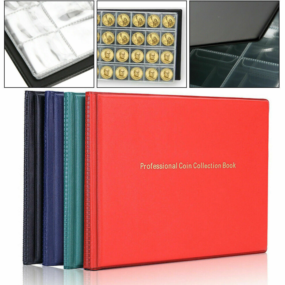 240 Coin Collection Album Money Storage Case Holder Coin Collecting Book UK