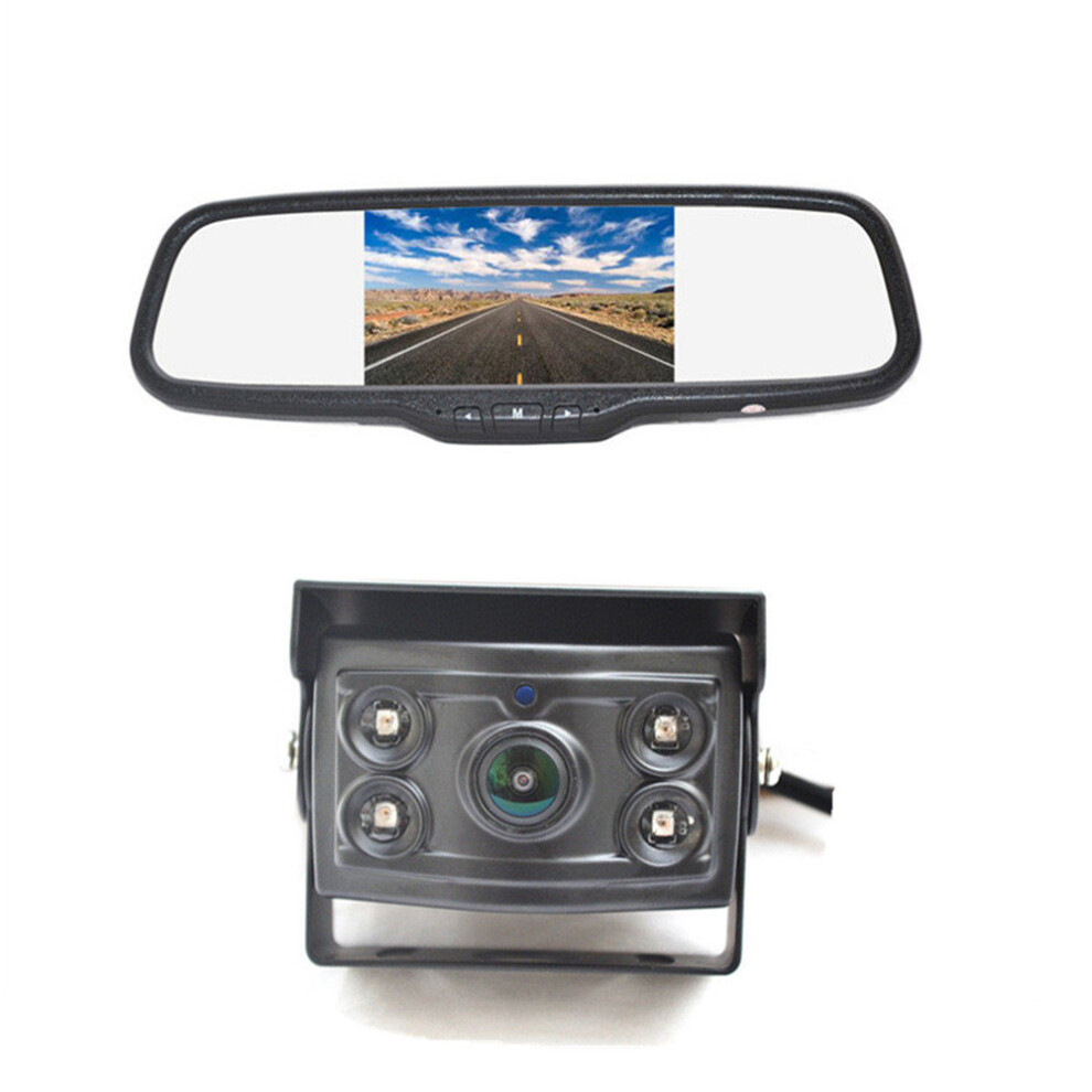 Vardsafe Panoramic Hd Rv Bus Truck Reverse Backup Camera 170 Degree & Rear View Mirror Screen Display 8414824280135