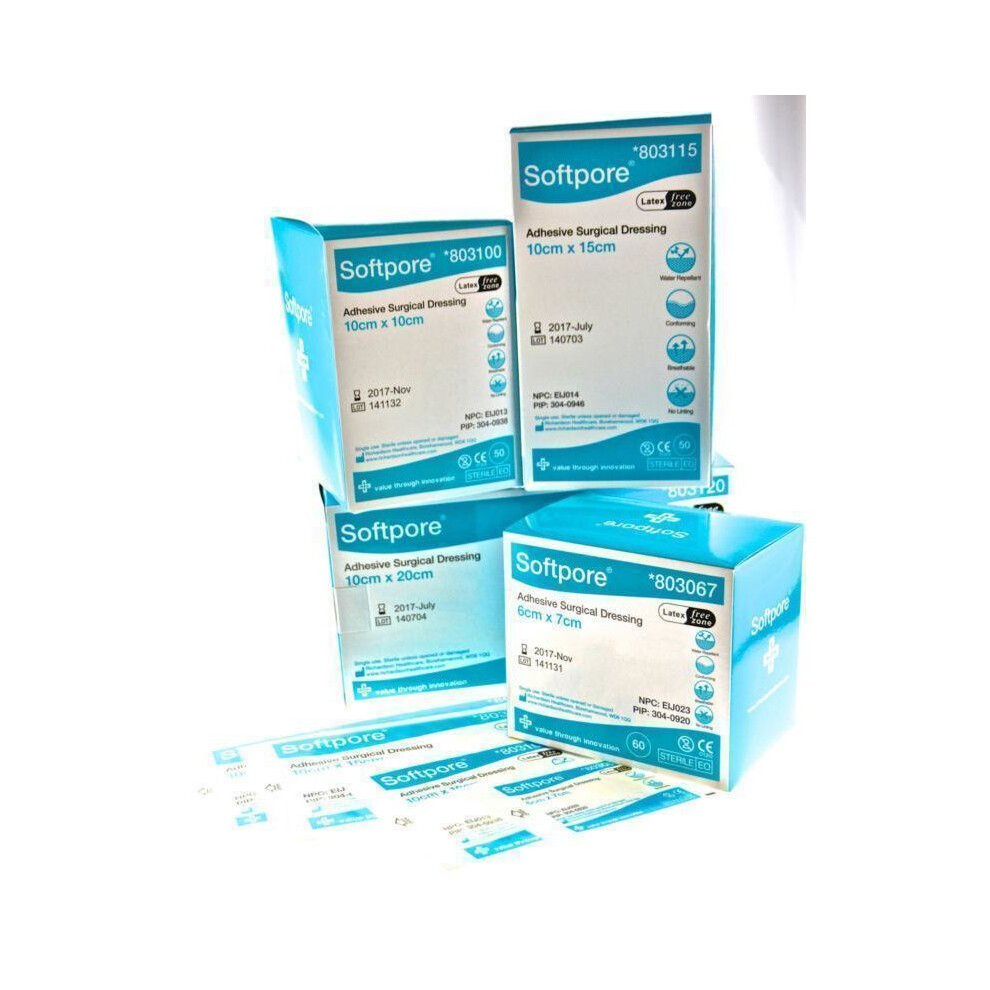 Softpore Dressings 6 X 7cm X 60 | Wounds Ulcers | Adhesive | 803067