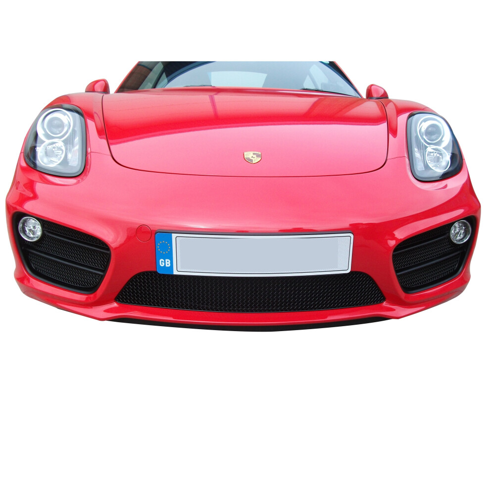 (Black) Porsche Cayman 981 (Manual/Pdk Without Sensors) - Front Grille Set (2012 To 2016) Black 5060448596935