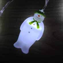 The Snowman And The Snowdog Battery Operated 10 Snowmen LED Indoor String Light Ice White LEDs