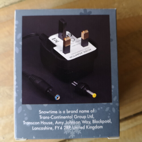 Snow Time AC/DC Power Mains Adaptor for use with Snowtime Christmas Products 2
