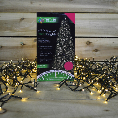 Premier Premier Warm White 1000 LED TreeBrights Christmas Lights With Timer Function - 25m 1