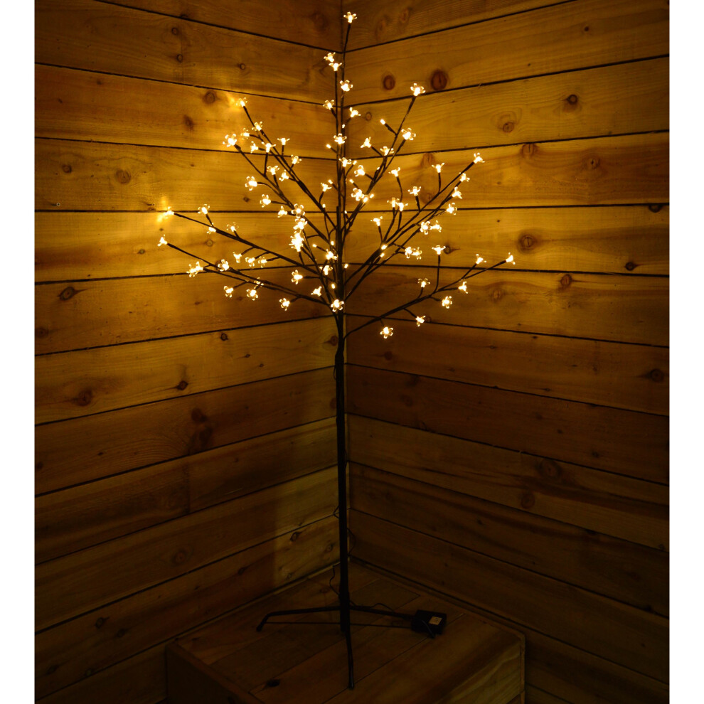 Premier 1.5m Battery Cherry Blossom Tree - 96 Warm White LED Lights & Timer