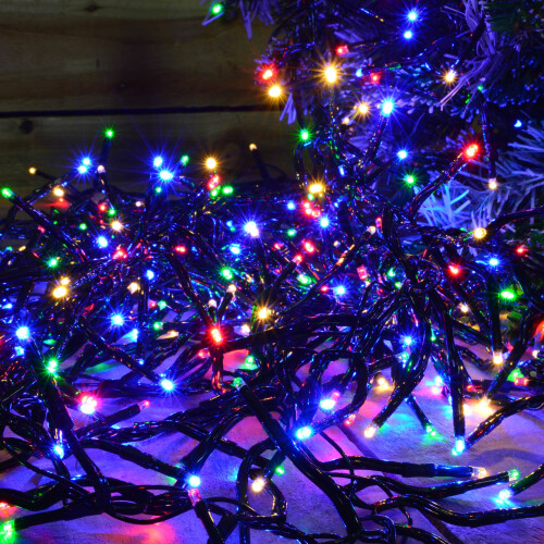 Premier Premier Multi-Coloured 2000 LED Cluster Christmas Lights With Timer - 25m 2