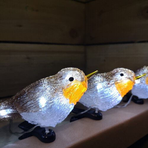 Acrylic Indoor & Outdoor Robin Lights - Ice White