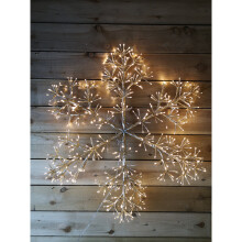Premier 90cm Gold Starburst Snowflake Wall Window Decoration With 660 Warm White LEDs