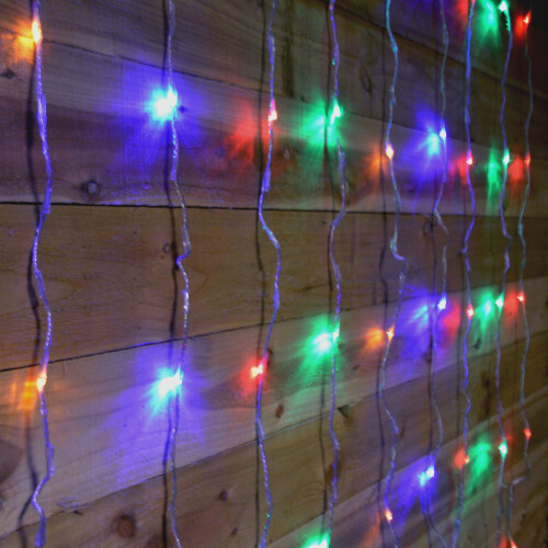 Premier Premier 240 LED 1.5m x 2m Tall Cascading Waterfall Curtain Light - Multicoloured 2