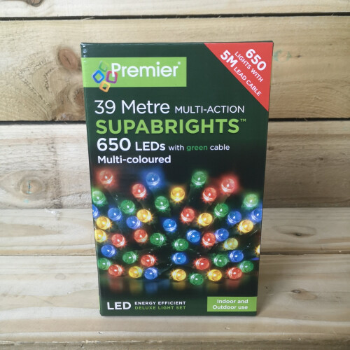 Premier Premier Deluxe Light Set - 39m Multi Action 650 Multi Coloured LED SUPABRIGHTS 1