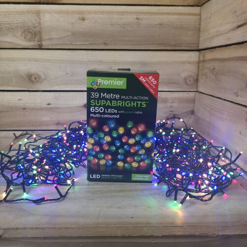 Premier Premier Deluxe Light Set - 39m Multi Action 650 Multi Coloured LED SUPABRIGHTS 2