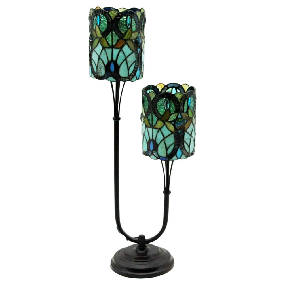 Twin Stem Tiffany Lamp - 72cm