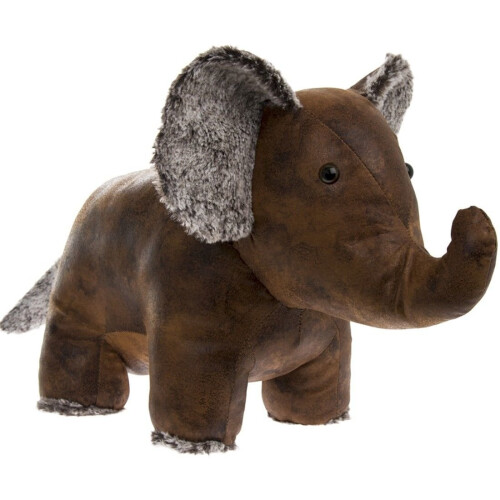 Faux Leather Elephant Doorstop