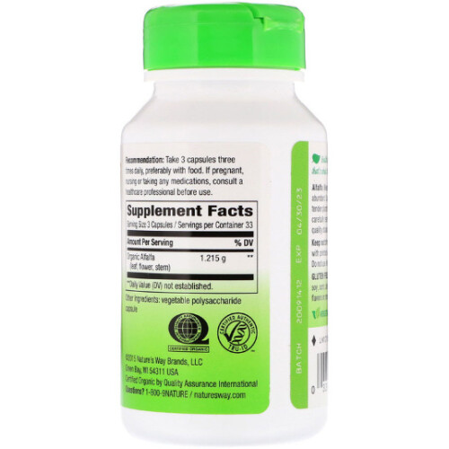Alfalfa, 100 Capsule Vegan (405 mg per Capsulă) 1
