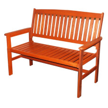 Kingfisher Hardwood 2-Seater Garden Bench - 120cm Wide