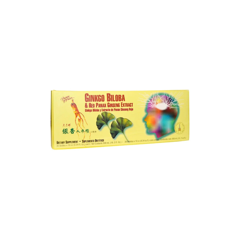 Prince of Peace, Ginkgo Biloba & Red Panax Ginseng Extract, 30 Bottles