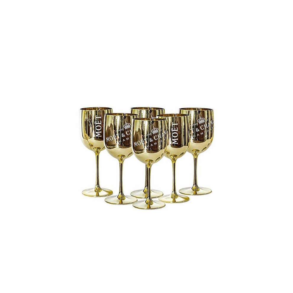 (6) Moet & Chandon Ice Imperial Champagne Glasses Gold