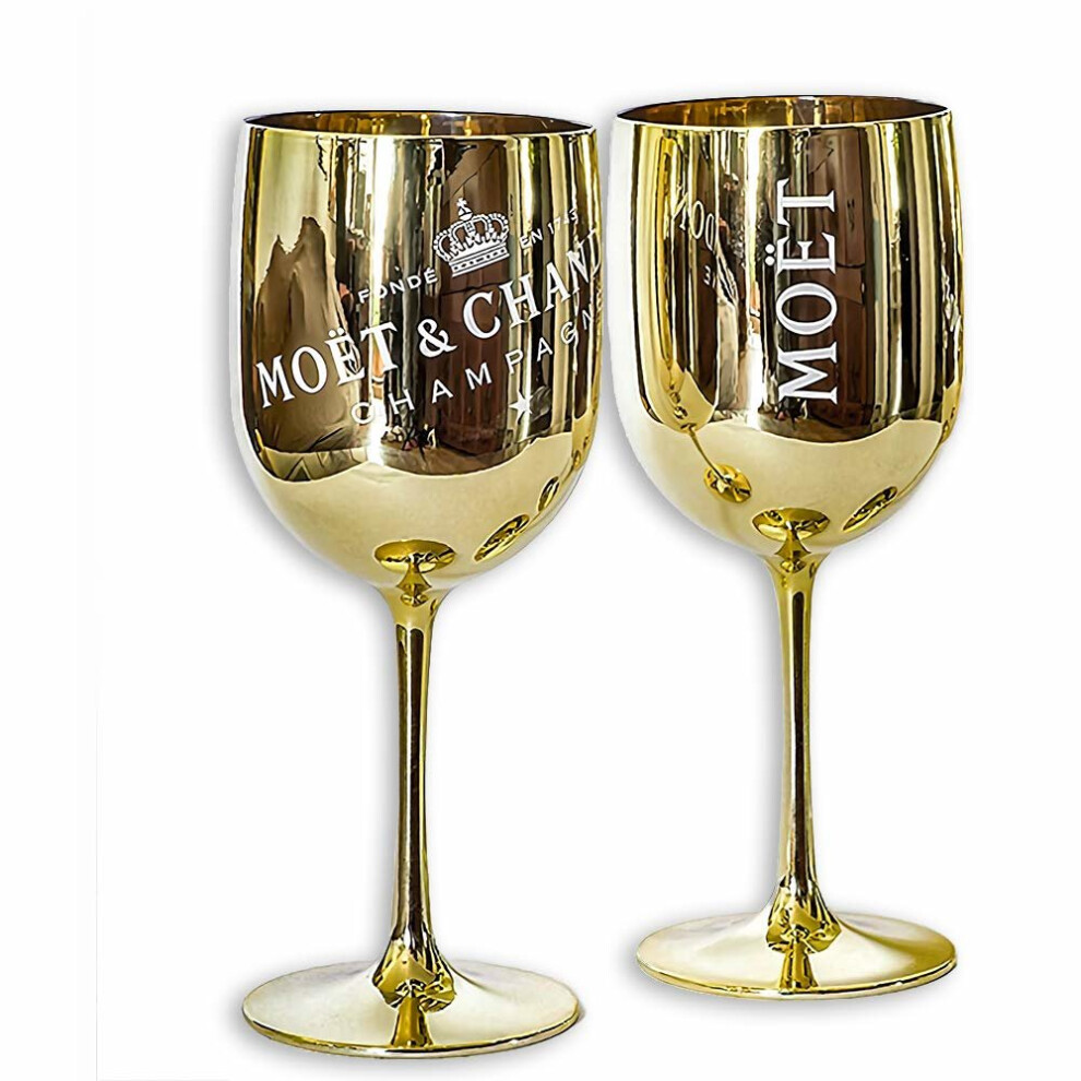 (2) Moet & Chandon Ice Imperial Acrylic Champagne Glasses - Gold