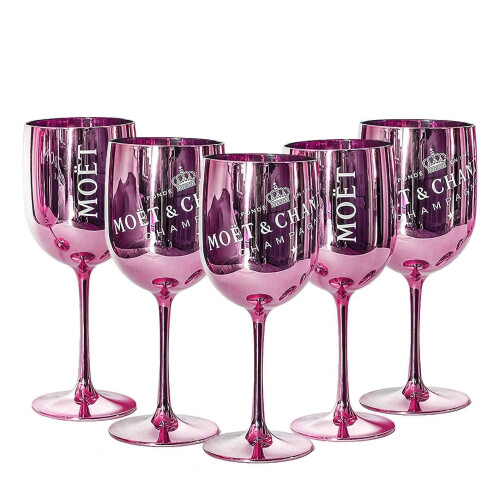 Moet & Chandon (2) Moet & Chandon Pink Ice Imperial Champagne Glasses 1