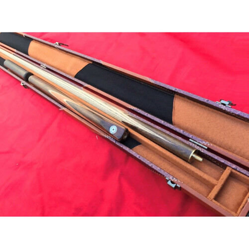 Handmade 3 piece Ash Snooker / Pool Cue with Case and Solid Mini-But 1